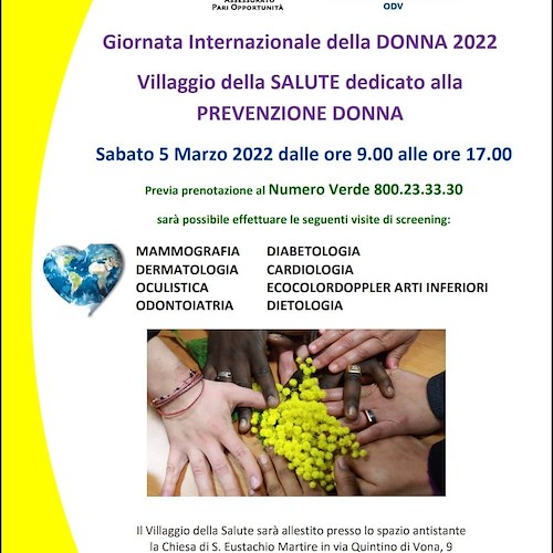 Salerno, 5 marzo un villaggio della salute dedicato alla prevenzione per la donna 