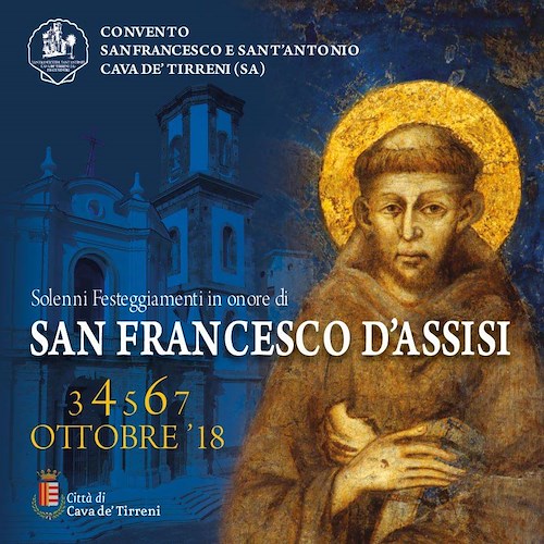 San Francesco, dal 3 ottobre i festeggiamenti a Cava de' Tirreni [PROGRAMMA]