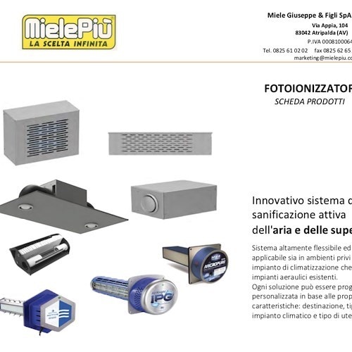 Sanificazione ambienti e superfici: i fotoionizzatori di MielePiù, la scelta infinita