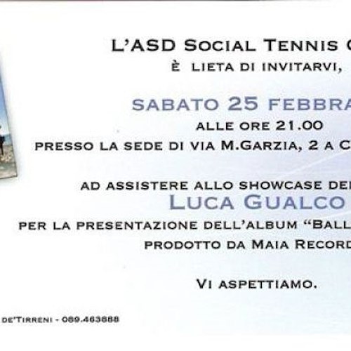 Social Tennis Club, il pianista Luca Gualco presenta la sua "Ballata sull'oceano"