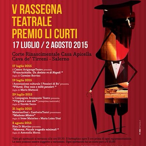 Teatro di qualità a Cava de' Tirreni, dal 17 luglio ritorna il "Premio Li Curti"