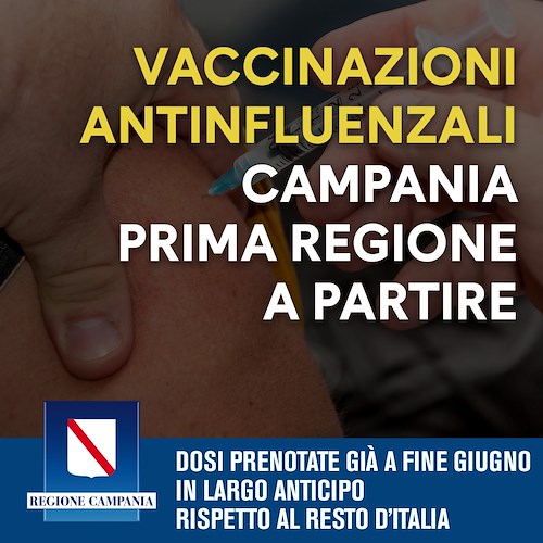 Vaccinazioni antiinfluenzali: Campania prima regione d'Italia a partire 