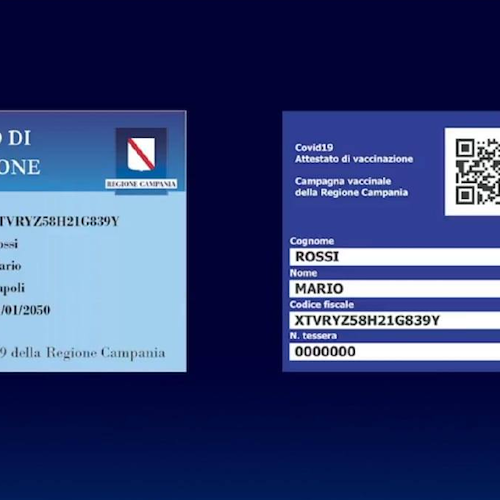Vaccino Covid, in Campania una card di avvenuta certificazione a tutti i vaccinati 