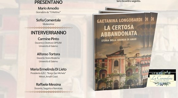 “La Certosa Abbandonata”: 9 settembre il nuovo libro di Gaetanina Longobardi a Sant’Antonio Abate